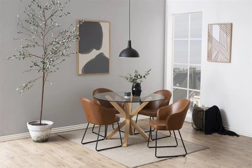 Kulatý skleněný jídelní stůl Heaven 120 cm moderní průhledný Actona