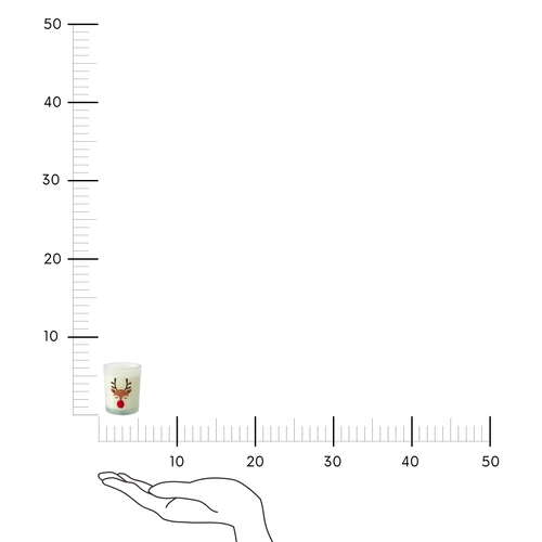 Vánoční vonná svíčka bílá s dekoračním sobem Intesi ve skle