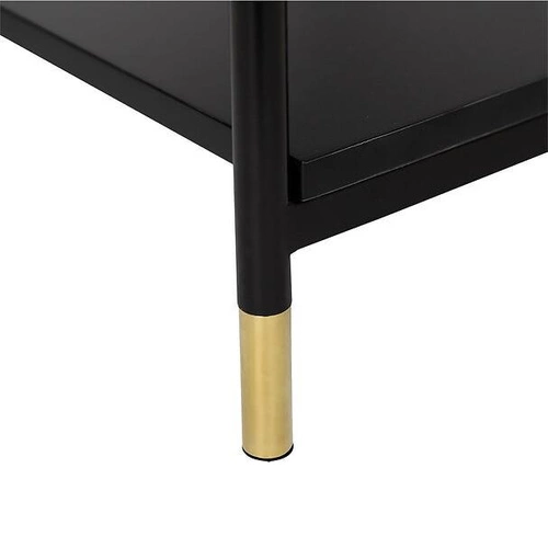 Černá komoda Tedy glamour se zásuvkami 80 cm moderní komoda do obýváku nebo ložnice