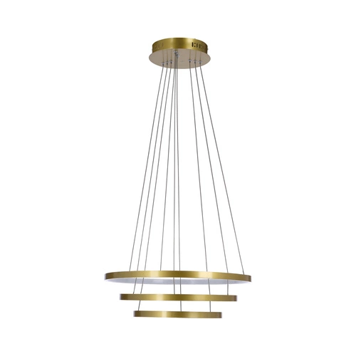 Závěsné LED svítidlo Lune zlaté moderní 3bodové do obýváku, jídelny nebo kuchyně 50 cm