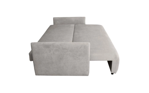 Rozkládací pohovka s funkcí spaní Mondel světle šedý manšestr 3místná s úložným prostorem do obýváku