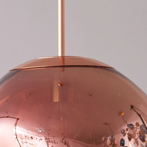 Závěsné svítidlo koule GLAM S 18 cm měděné moderní do obýváku a nad stůl