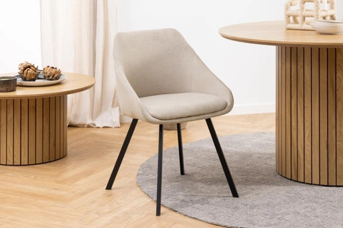 Čalouněná jídelní židle Nils Actona béžová moderní skořepinová na černých nohách