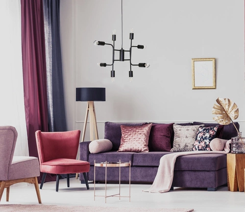 Stropní svítidlo Marinelle černé 8-ramenné moderní do obýváku a jídelny 60 cm