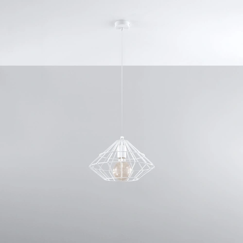 Závěsné svítidlo UMBERTO bílé moderní kovové do obýváku, kuchyně nebo nad stůl 32 cm