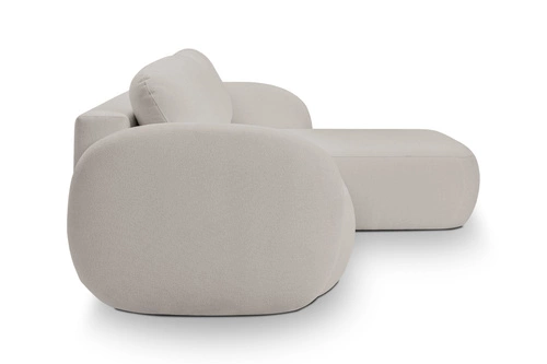 Rohová rozkládací pohovka Salby pravá světle šedá moderní do obýváku s úložným prostorem