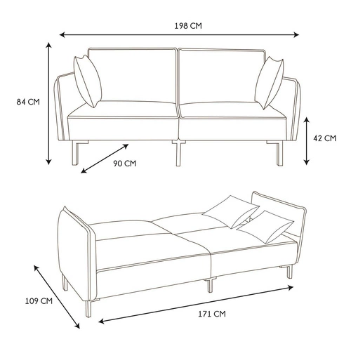 Rozkládací pohovka Canif hnědá