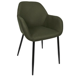 Čalouněná židle Lavia zelená khaki s područkami do jídelny a obýváku