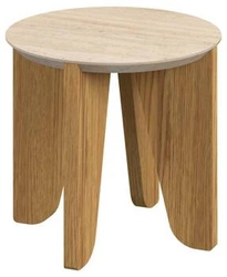 Konferenční stolek Dockland kulatý 50 cm moderní travertin dub do obývacího pokoje Actona