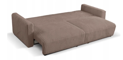 Rozkládací pohovka Loppie manšestrová s funkcí spaní do obýváku béžová moderní