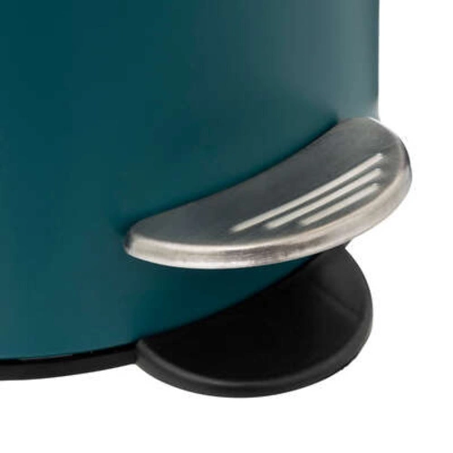 Koupelnový odpadkový koš Modern 3l modrý kovový s bambusovým víkem a pedálem 5five