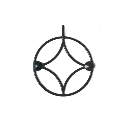 Holo XS moderní černý kovový kulatý nástěnný věšák do předsíně POLYHEDRA