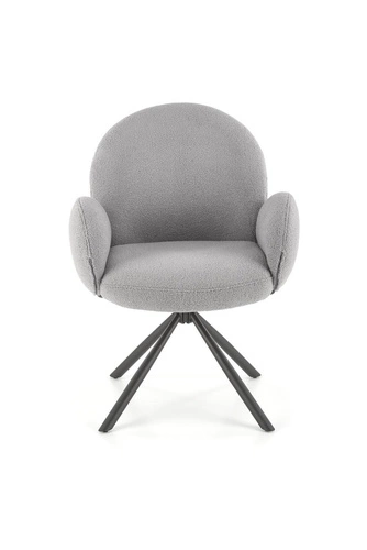 Otočená čalouněná židle Paulett Intesi s područkami šedá do obýváku a jídelny