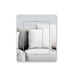 Obdélníkové bezrámové zrcadlo Echo Umbra moderní do koupelny a předsíně 64x54 cm