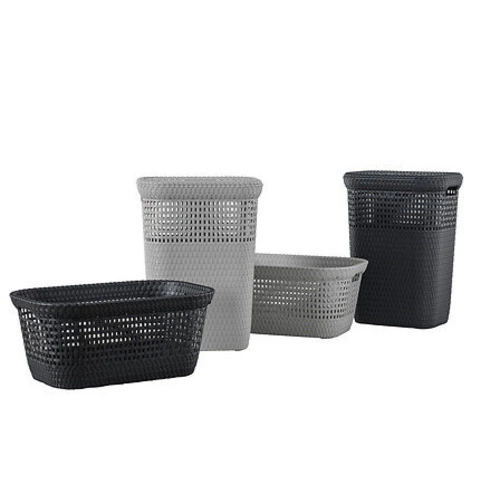 Koš na prádlo 45 l technorattan šedý