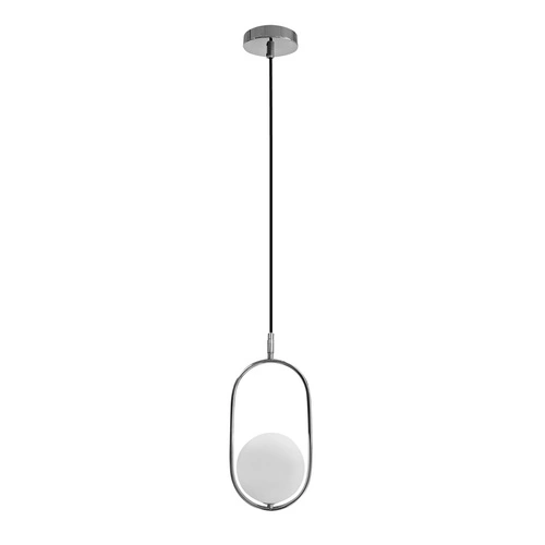 Chromovaná závěsná lampa Cordel 1x20W G9 s bílým difuzorem