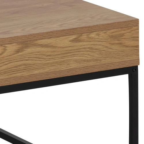 Konferenční stolek Willford čtvercový loft dub a černá do obývacího pokoje