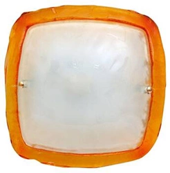 Moderní čtvercové skleněné stropní svítidlo Borgo 30 oranžové do obývacího pokoje a ložnice