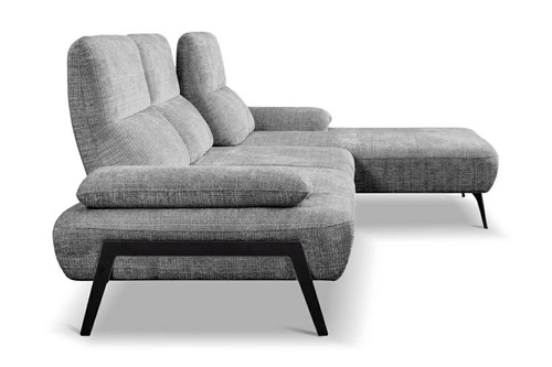 Rohová sedací souprava Rasmus šedá pravá moderní s nastavitelným opěradlem do obýváku Intesi