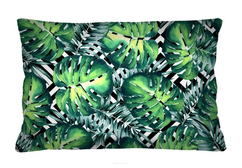 Dekorační polštář Hipno Monstera sametový antialergický do obýváku 40x60 cm