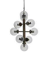 Závěsné svítidlo Chavello 9bodové kovová koule hnědá do obýváku a jídelny