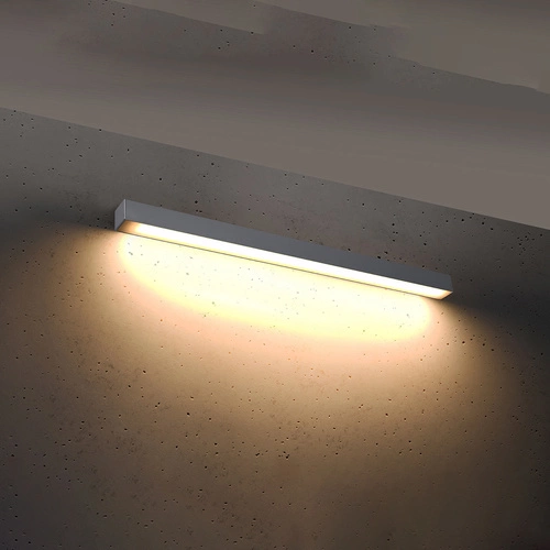Moderní nástěnné LED svítidlo Pinne šedé 90 cm do obýváku a ložnice hliník Thoro