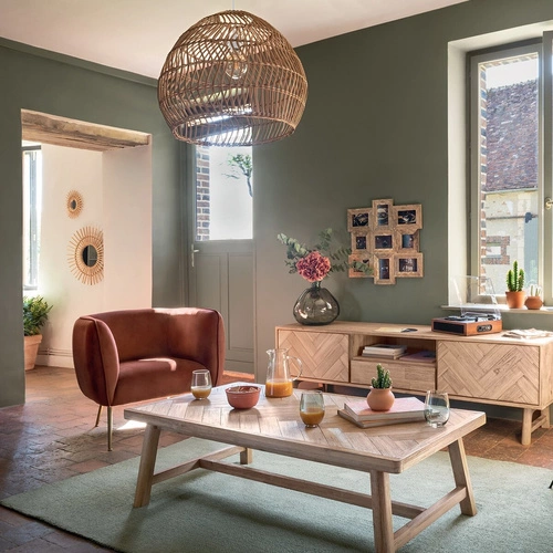 Dřevěný konferenční stolek Aeris 130x70 cm obdélníkový skandinávský do obýváku Atmosphera