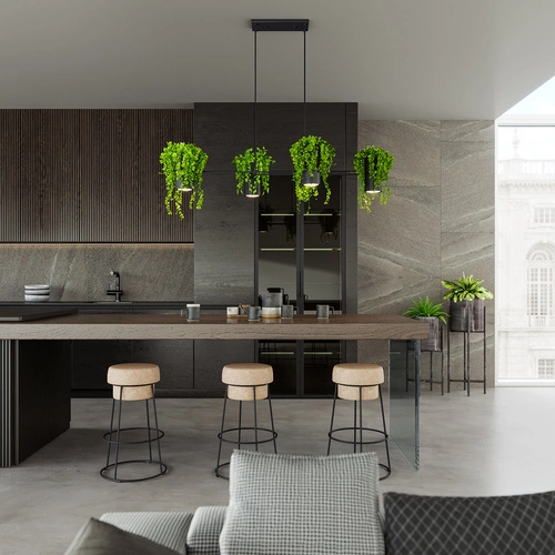 Závěsné svítidlo KUKKIA černé 4 světla moderní nad jídelní stůl a do obýváku