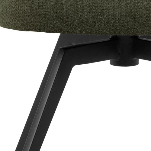 Jídelní židle Darlene Actona zelená čalouněná otočná moderní na černých nohách