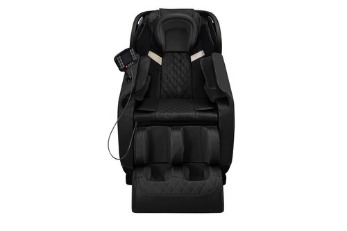 Relaxační křeslo Taya černé s masáží, vyhříváním a podnožkou do obýváku ekokůže