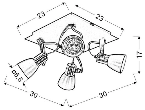Stropní svítidlo Markus černé měděné moderní kovové do obýváku a ložnice 4xGU10