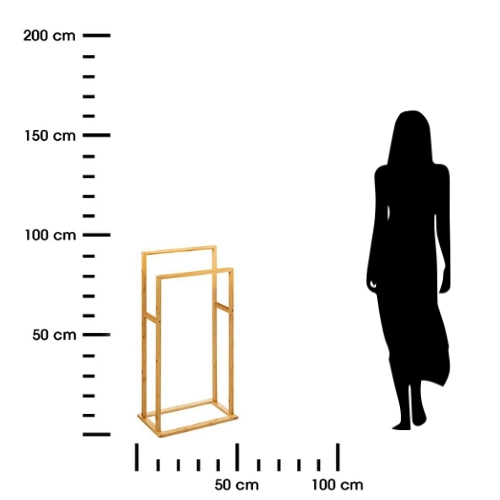 Stojanový bambusový držák na ručníky do koupelny 5five simply smart přírodní moderní
