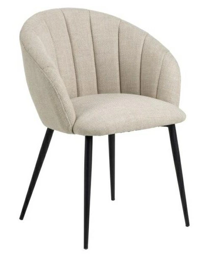 Čalouněná jídelní židle Daniella béžová Actona s područkami na černých nohách