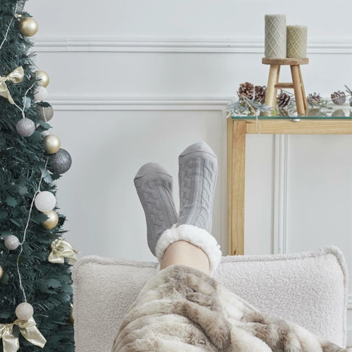 Ponožky s vytlačeným vzorem šedé 39-42