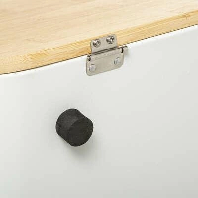 Bambusový/kovový bílý chlebník