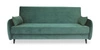 Rozkládací sametová pohovka Dolly zelená dvoumístná s úložným prostorem do obýváku Intesi