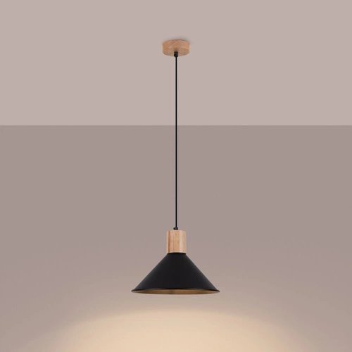 Závěsné svítidlo JAGA černé skandinávský ocelový do obýváku a nad stůl 30 cm SOLLUX