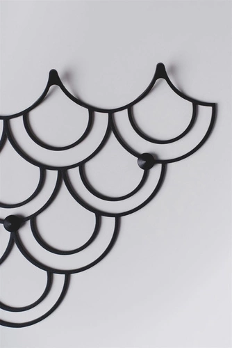 Kovový nástěnný věšák Husk S černý moderní do předsíně a šatny POLYHEDRA