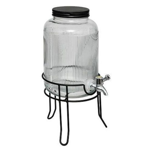 Skleněný nápojový dávkovač 4 l s kohoutkem na stojanu se 4 sklenicemi 5five simply smart na party