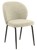 Čalouněná jídelní židle Patricia béžová, moderní, s černými kovovými nohami Actona