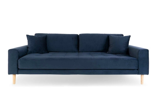 Sedačka Lido 3 tmavě modrá sametová skandinávská třímístná s područkami do obýváku Intesi