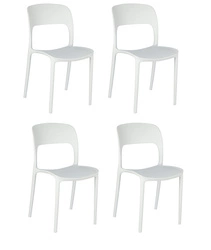 Sada 4 bílých židlí Flexi