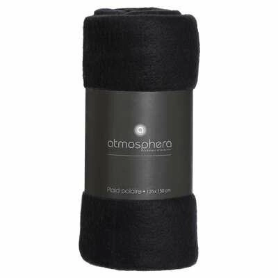 Atmosphera měkká teplá fleecová deka černá 125x150 cm na pohovku do obýváku