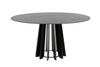 Jídelní kulatý stůl TAVLE NORDIFRA černý dub moderní 120 cm na jedné noze