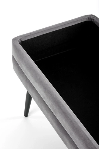 Čalouněná lavice s úložným prostorem Vanel šedý samet do předsíně glamour 78 cm