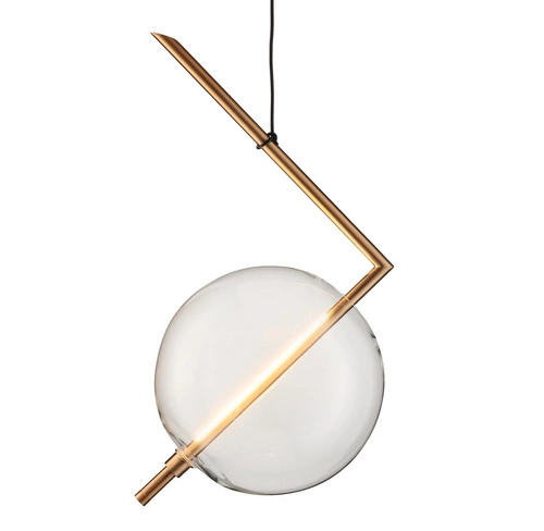 Závěsné LED svítidlo AMORE zlatá koule 24 cm moderní do obýváku a jídelny