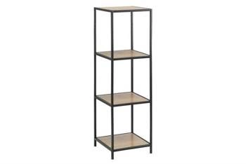 Kovová knihovna Seaford VI Actona moderní do obýváku a kanceláře 119,5 cm černá