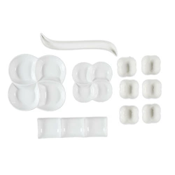 Sada 10 misek na servírování předkrmů, bílá