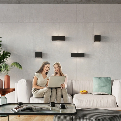 Nástěnné svítidlo LEO Sollux černé moderní keramické do ložnice, obývacího pokoje nebo koupelny