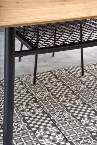 Jídelní stůl Sonic oválný zlatý dub černé nohy moderní loft 160x90 cm